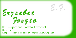 erzsebet foszto business card